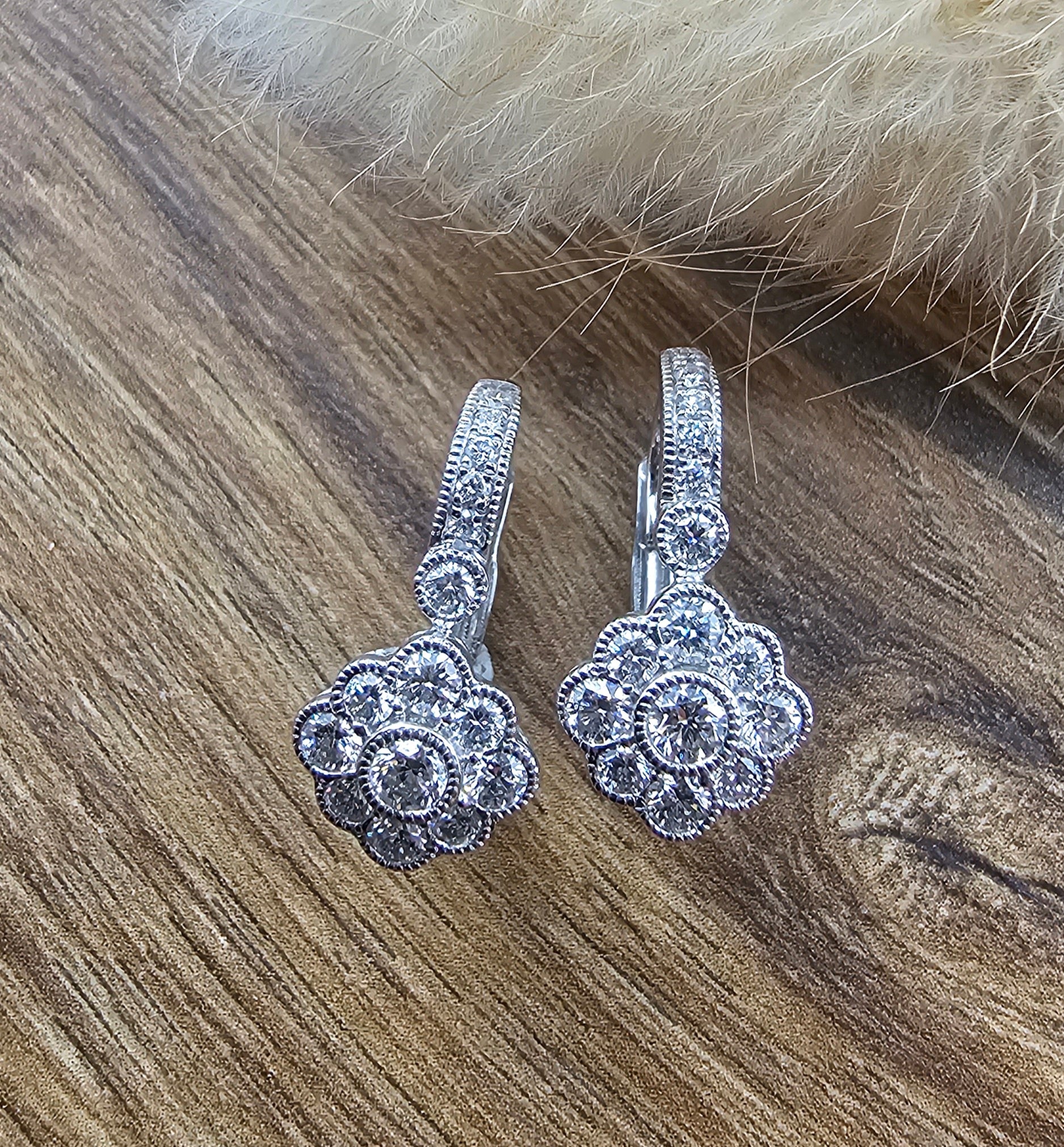 Vintage diamond hoop earrings