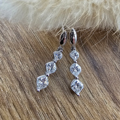 Special cut diamond drop earrings