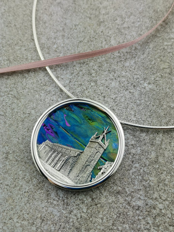 Limited Edition Dichroic Glass St Michael's Church Necklace