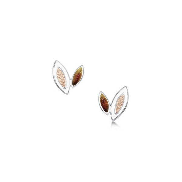 Seasons Gold Leaves Petite Stud Earrings