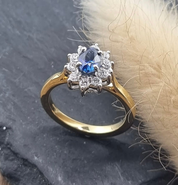 Classic sapphire cluster ring