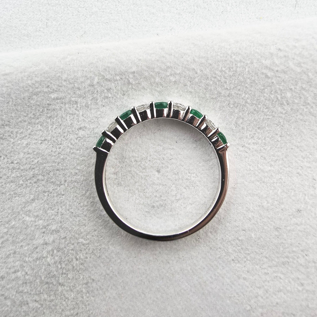 Emerald and Diamond Eternity Band