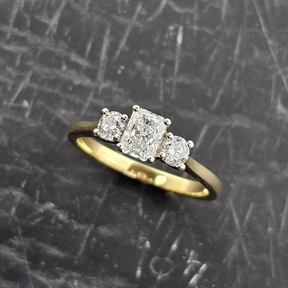 Emerald Cut Diamond Trilogy