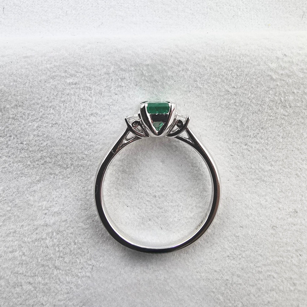 Emerald and Diamond Trilogy Ring