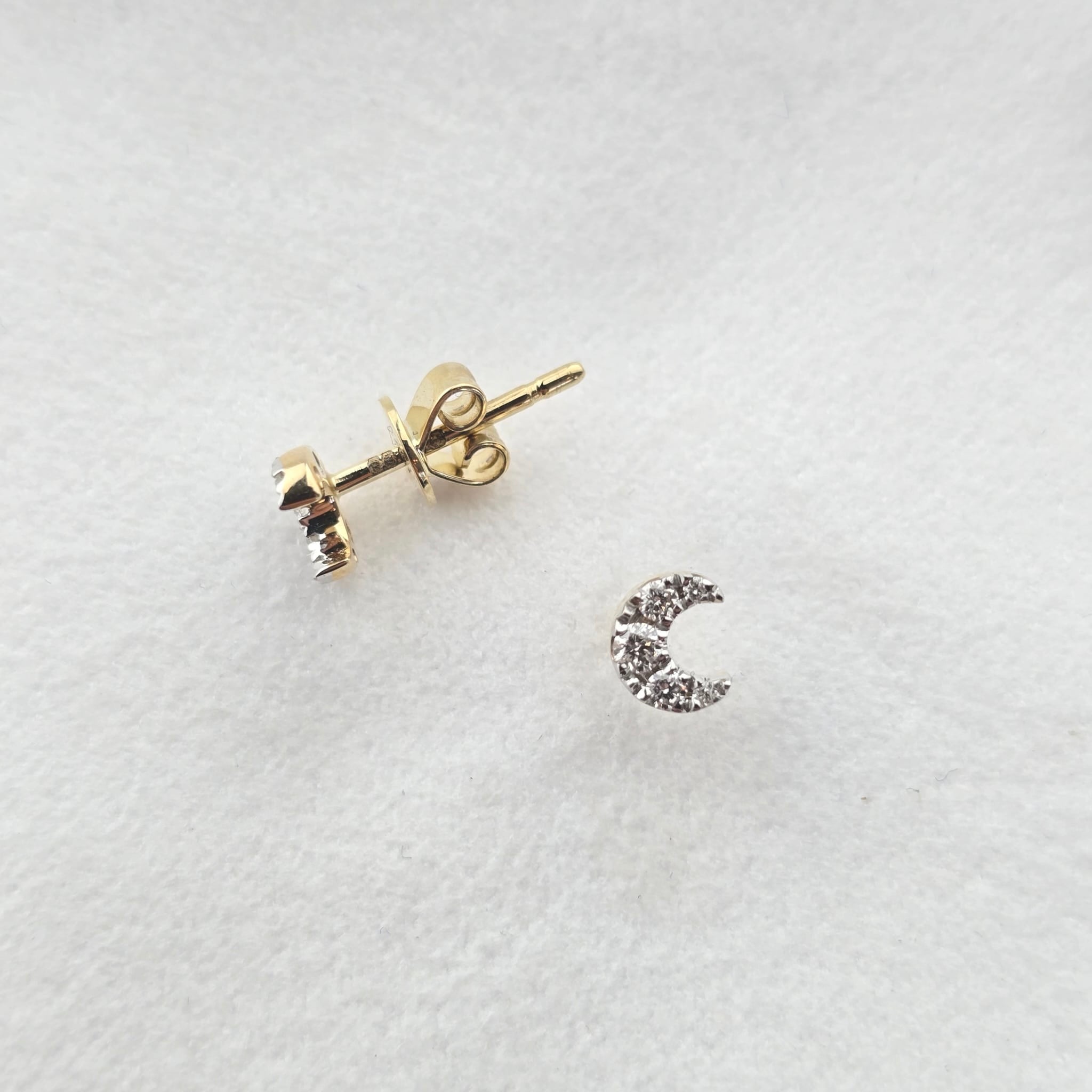 Moon Diamond Set Studs