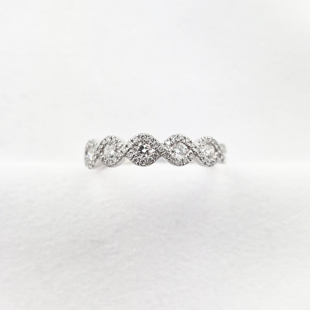 Diamond wave dress ring