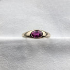 Oval Ruby Reverse Taper Ring
