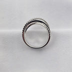 Triple Row Layered Diamond Ring