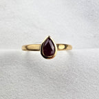 Pear Rub Over Set Ruby Ring