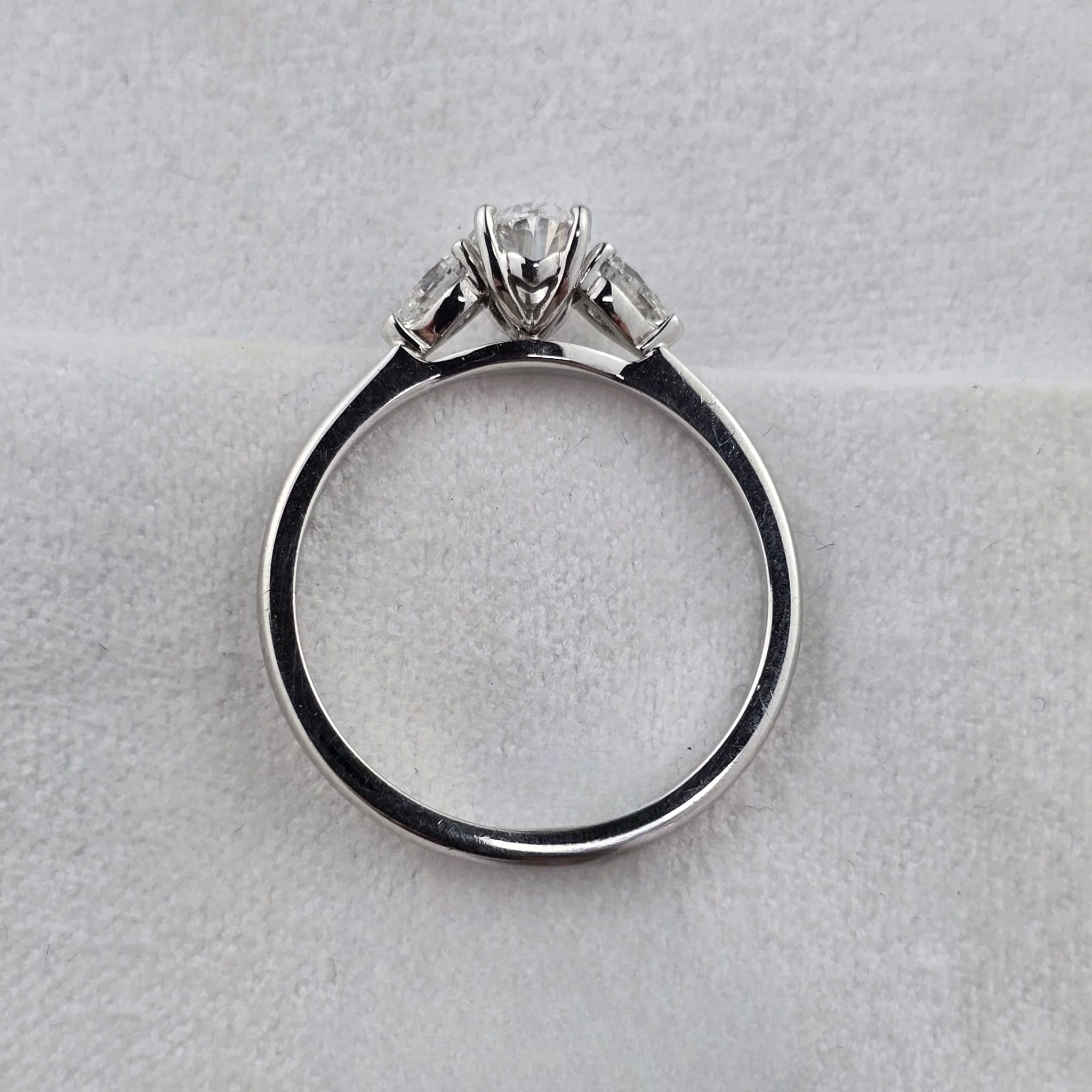 Oval and Pear Cut Diamond Trilogy Ring