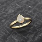 Pear Rub Over Set Opal Ring