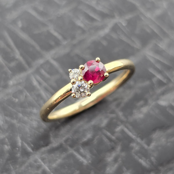 Ruby and Diamond Cluster Ring