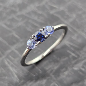 Sapphire Trilogy Claw Set Ring