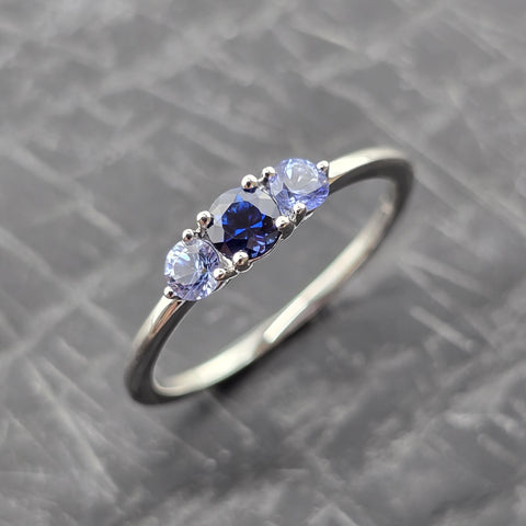 Sapphire Trilogy Claw Set Ring