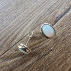 Oval Rub Over Set Opal Earrings
