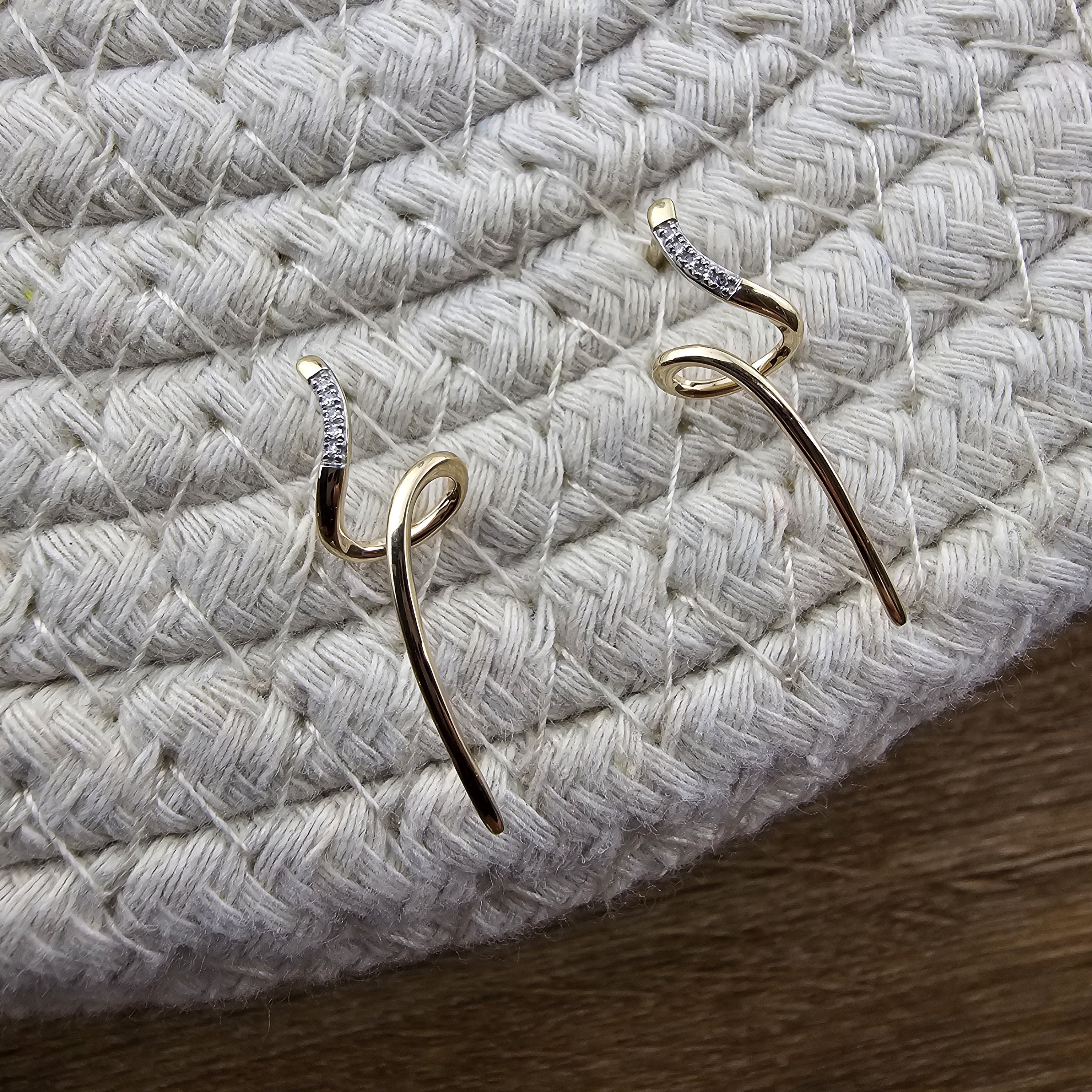 Diamond Spiral Earrings