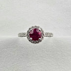 Ruby and Diamond Halo Ring