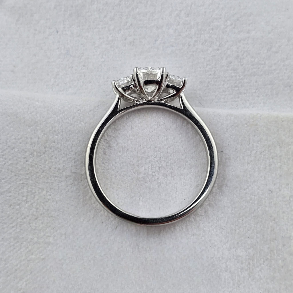 Cushion Cut Trilogy Diamond Ring