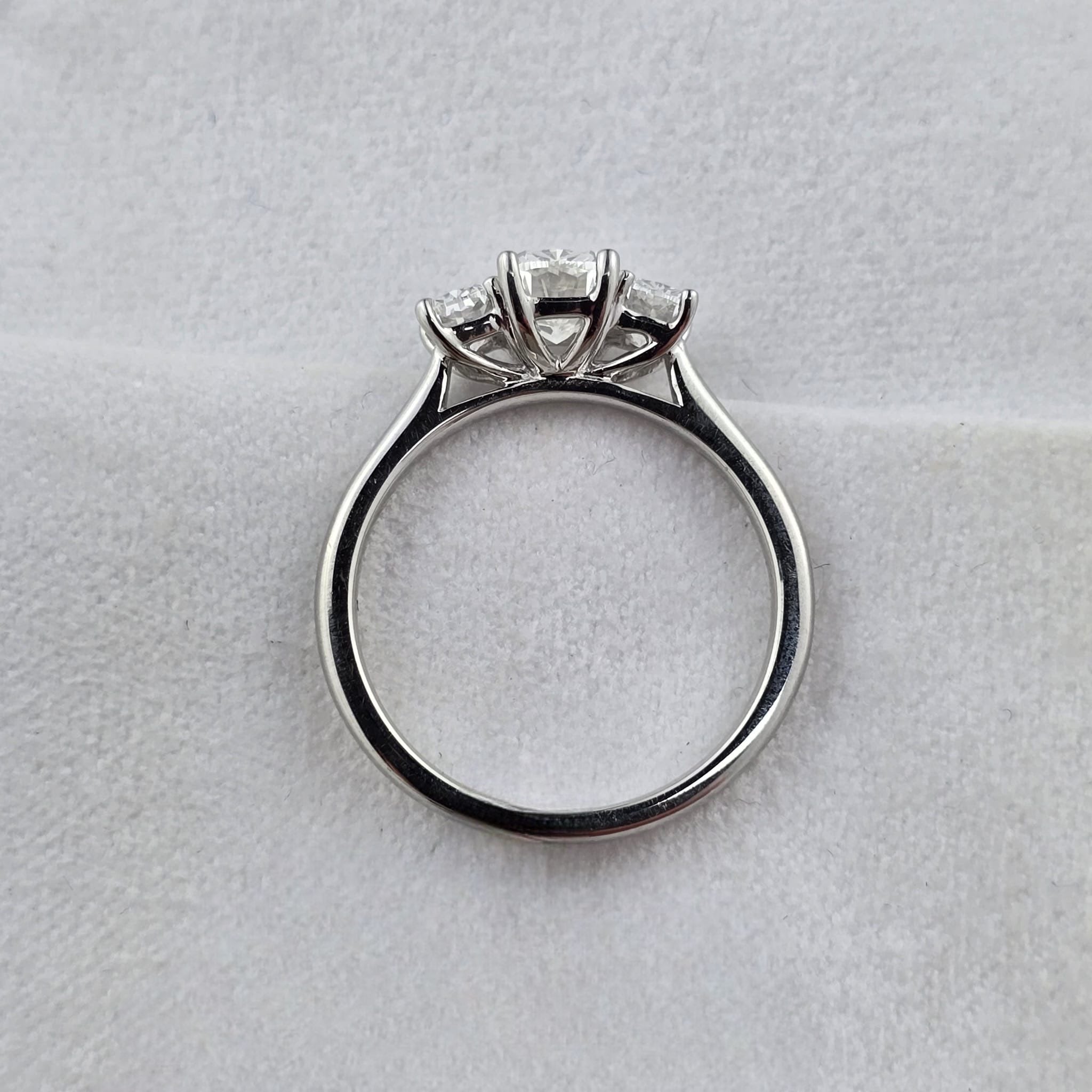 Cushion Cut Trilogy Diamond Ring