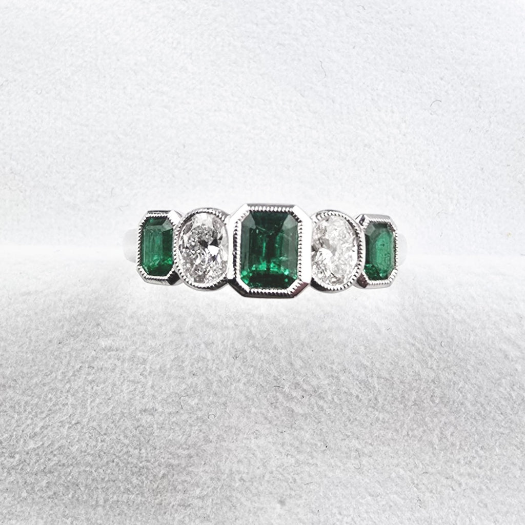 Emerald and Diamond Dress Ring