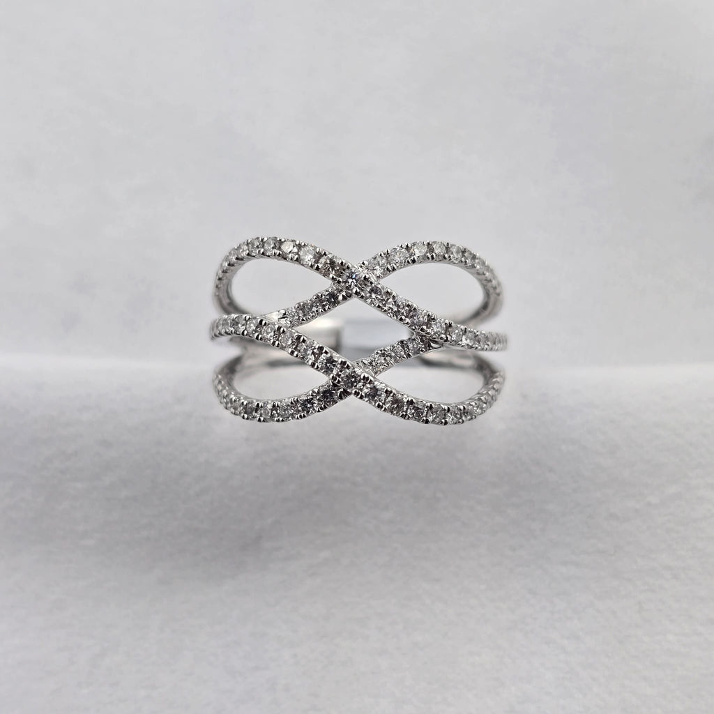 Wavy Open Diamond Dress Ring