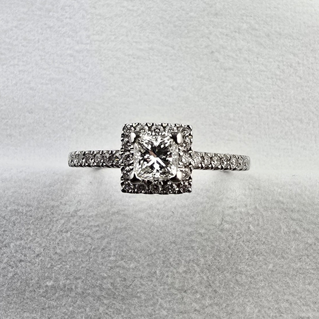 Princess Diamond Halo Ring