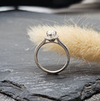 Marquise halo engagement ring