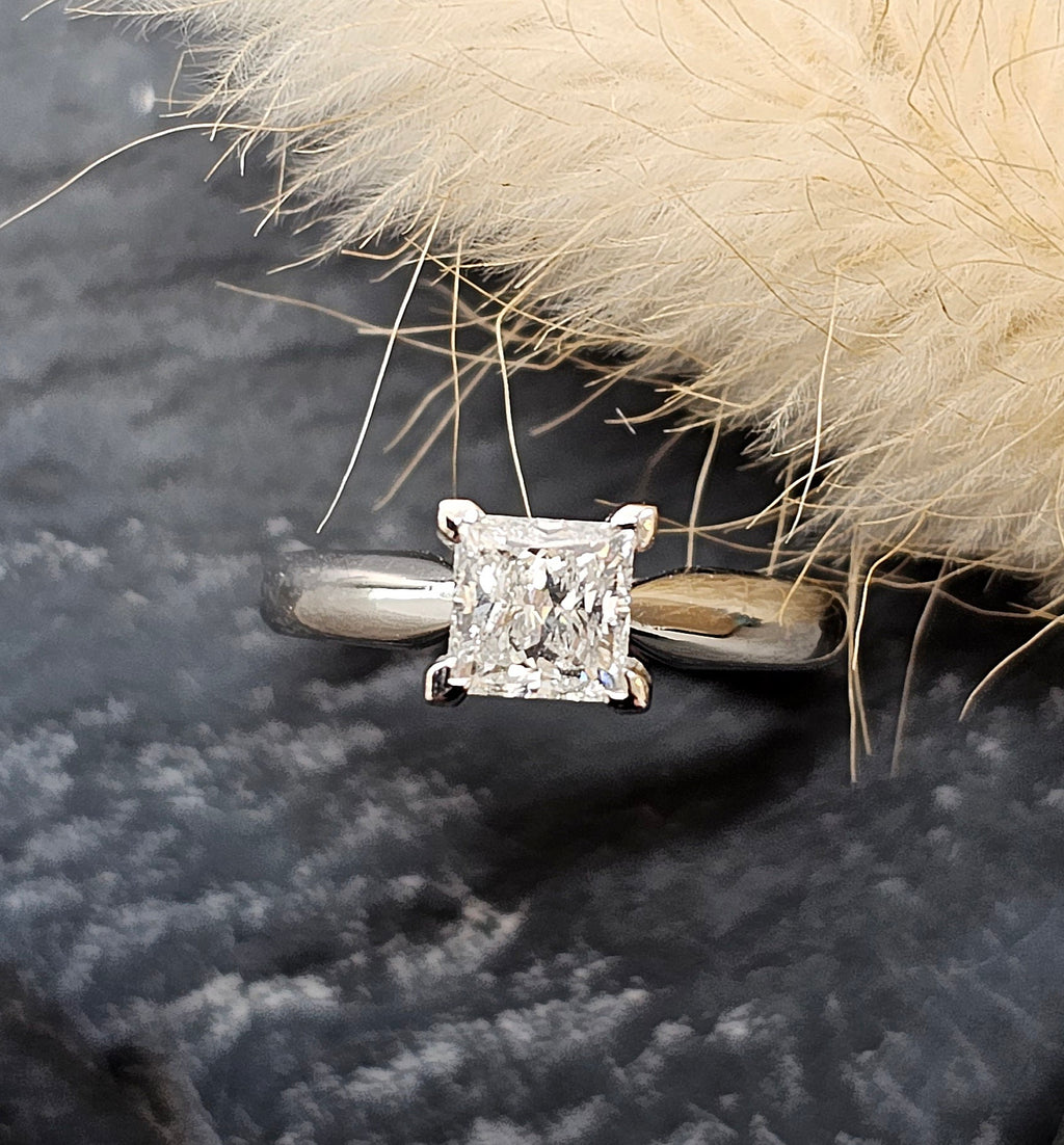 Princess Cut High set Diamond Solitaire Ring