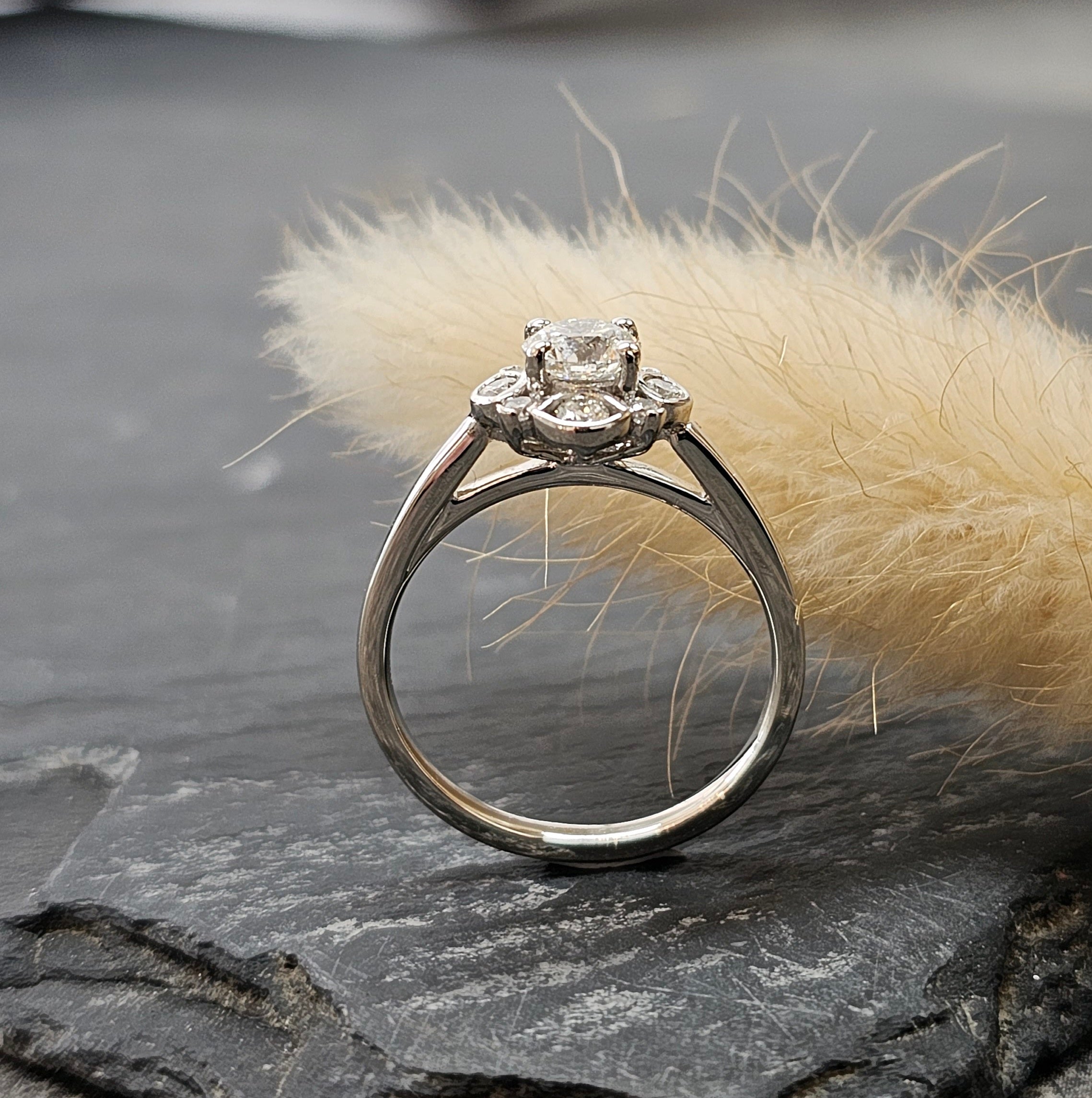 Vintage cluster diamond ring