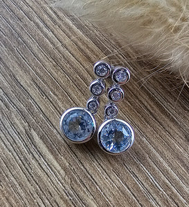 Bubble drop aquamarine earrings