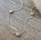 Gold diamond set chain