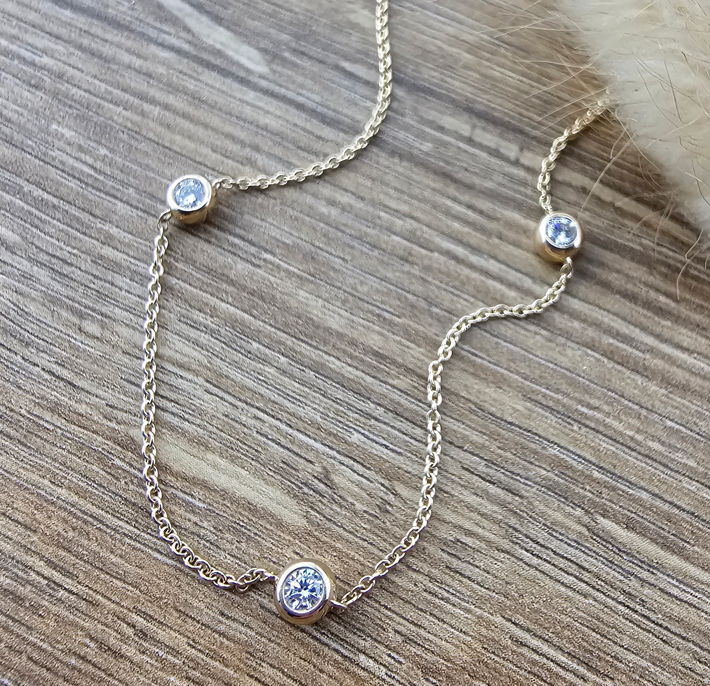 Gold diamond set chain