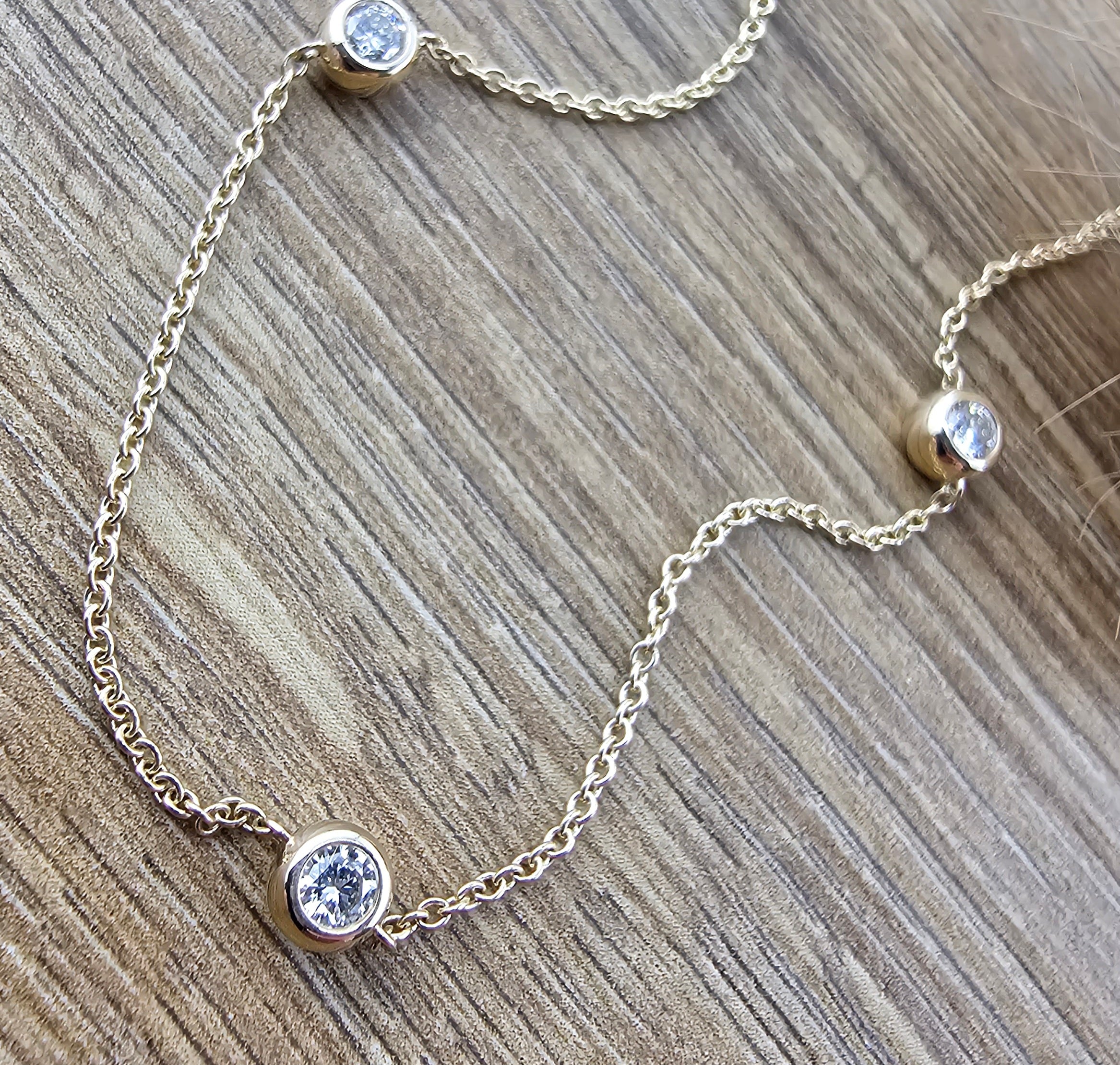 Gold diamond set chain