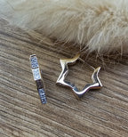 Pave set star hoop earrings