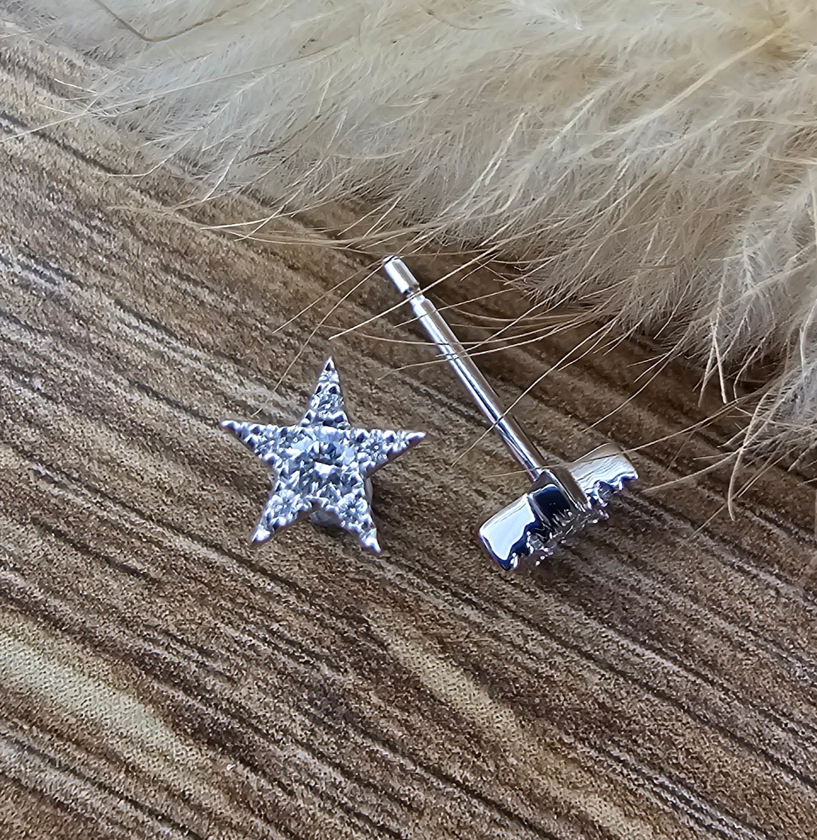 Diamond star stud earrings