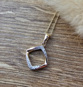 Diamond set square pendant
