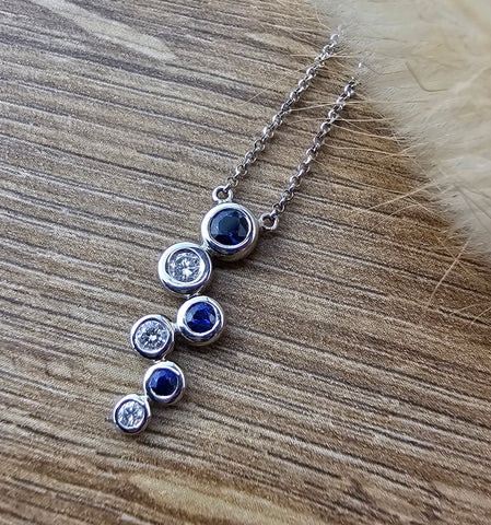 Sapphire and diamond bubble pendant