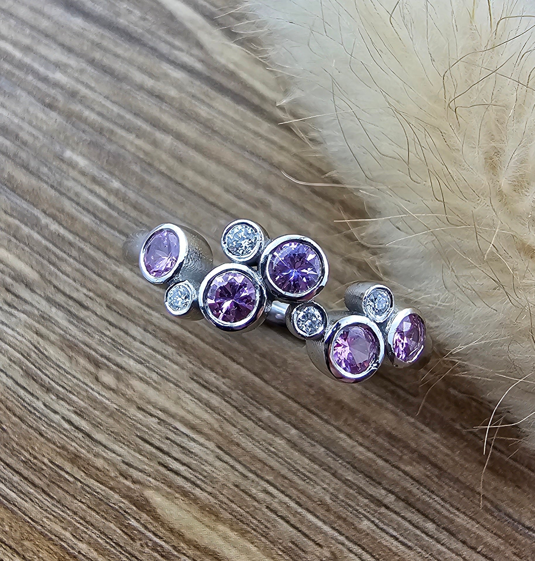 Pink sapphire large bubble ring