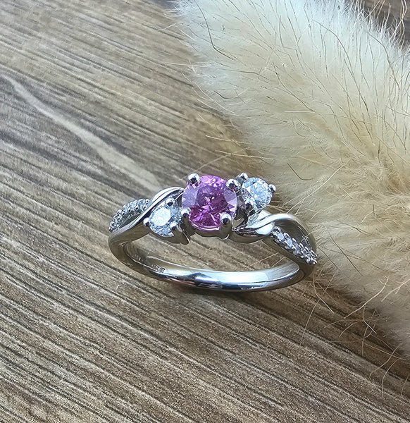 Pink sapphire twist ring