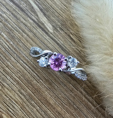 Pink sapphire twist ring