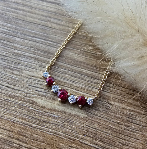 Ruby and diamond tiara pendant