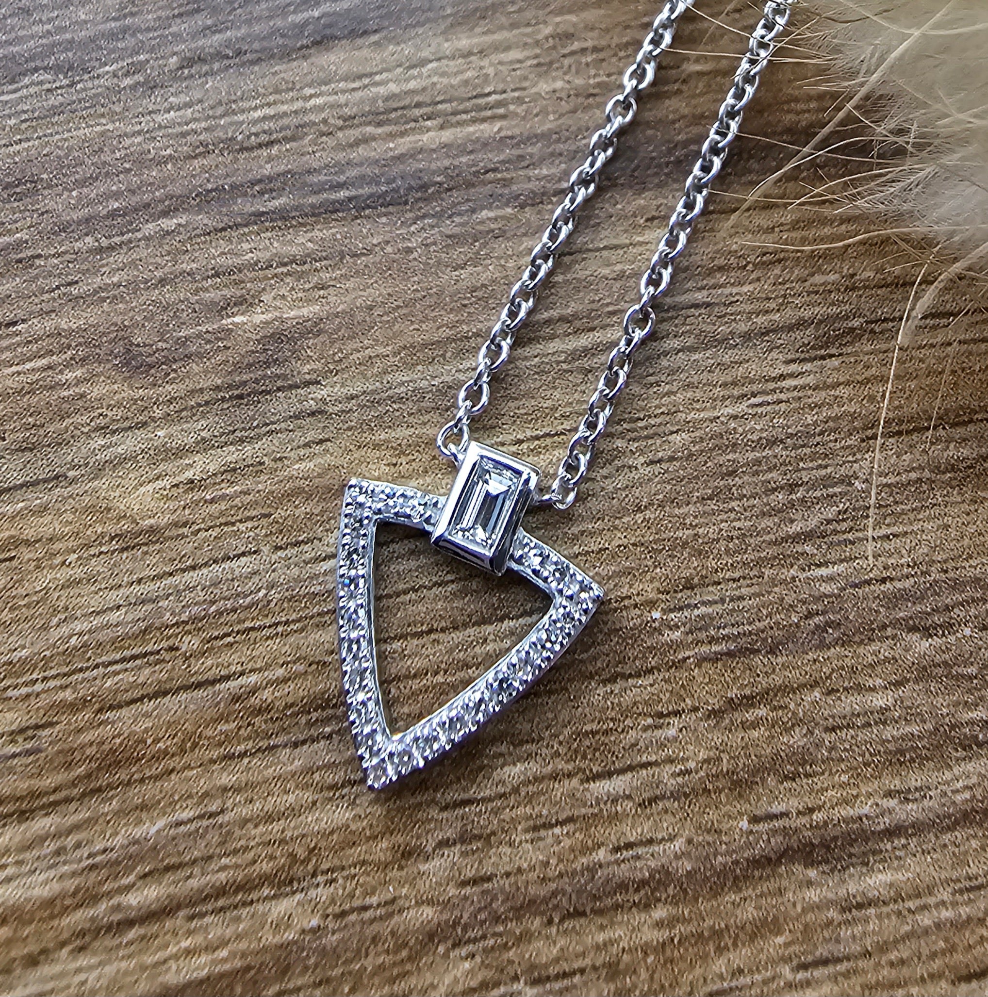 Diamond triangle pendant