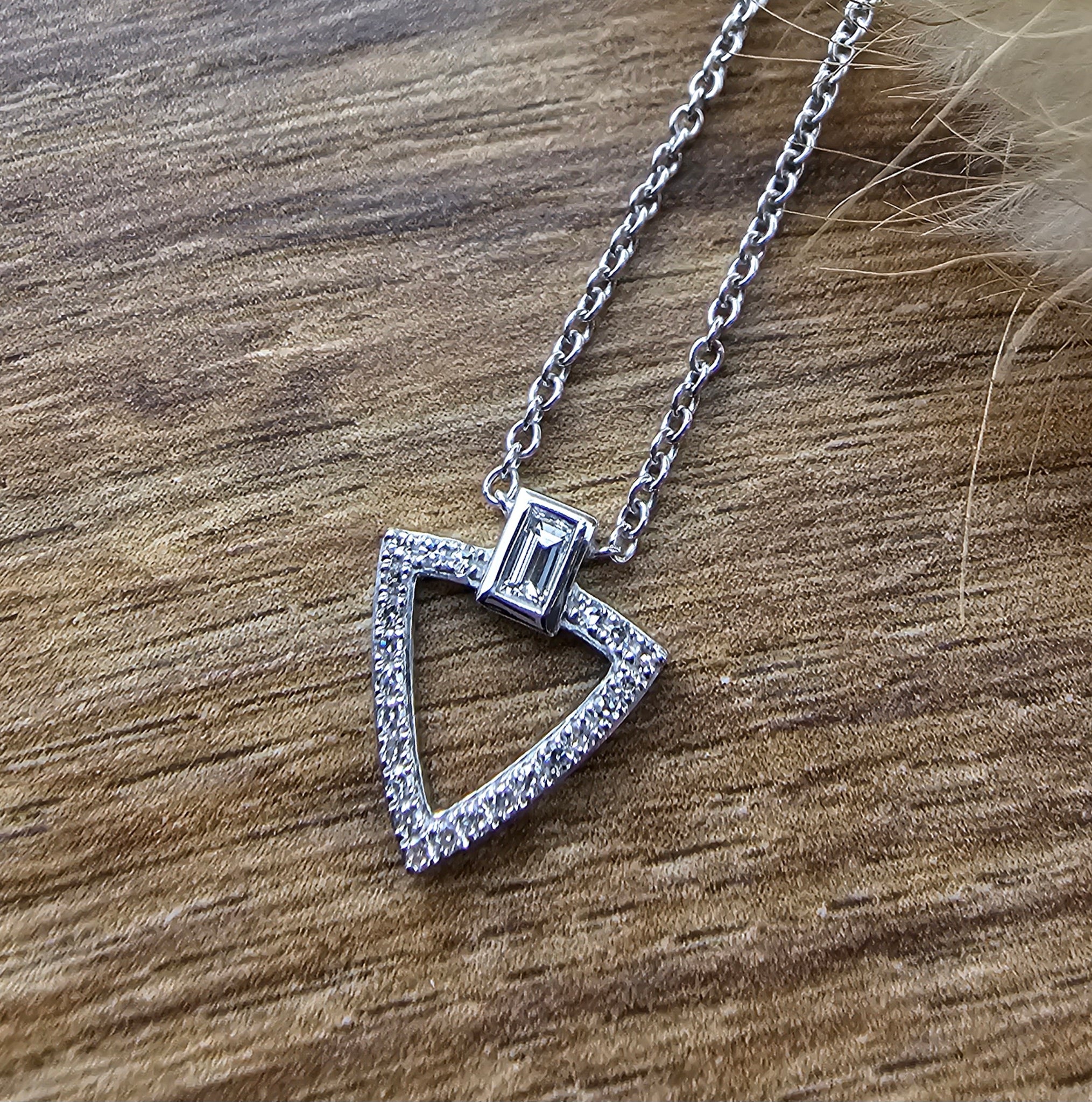 Diamond triangle pendant