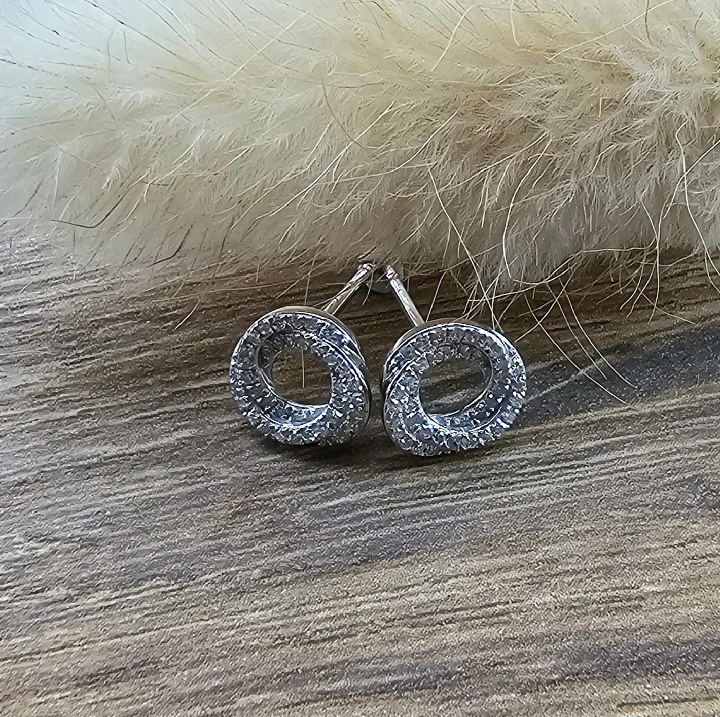 Diamond knot stud earrings