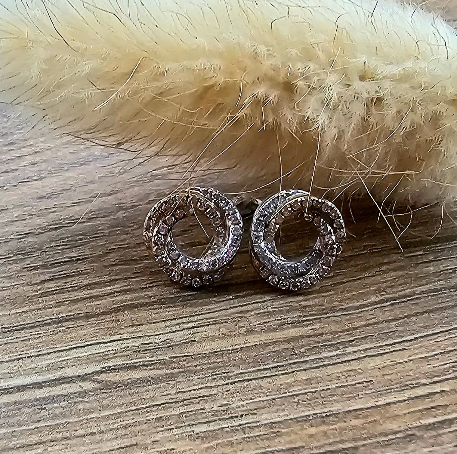 Three colour diamond knot earrings