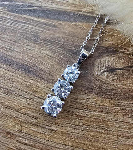 Triple diamond drop pendant