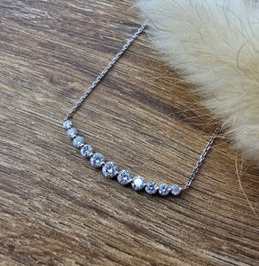 Scalloped diamond tiara necklace