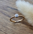 Diamond set circle beaded band