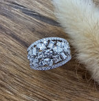 Mixed cut broad diamond dress ring