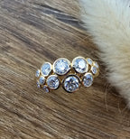 Large gold diamond bubble ring